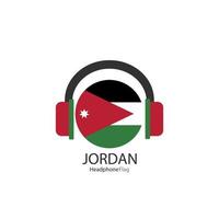 Jordanien-Kopfhörer-Flaggenvektor auf weißem Hintergrund. vektor