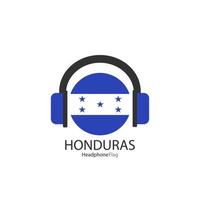 Honduras-Kopfhörer-Flaggenvektor auf weißem Hintergrund. vektor