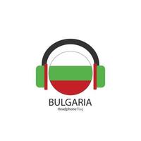 Bulgarien Kopfhörer Flaggenvektor auf weißem Hintergrund. vektor