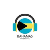 Bahamas-Kopfhörer-Flaggenvektor auf weißem Hintergrund. vektor