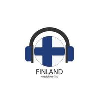 finland hörlurar flagga vektor på vit bakgrund.