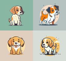 hunde setzen logo symbol symbol vorlage für grafiksammlung vektorillustration