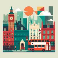 london, england reise- und tourismuskonzept flache stilvolle vektorillustration vektor