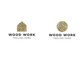 capenter Industrie-Logo-Design. Logo-Design aus Holz vektor