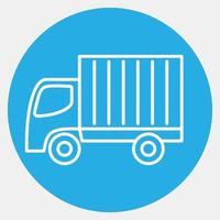 Icon-LKW. Transportelemente. Symbole im blauen Stil. gut für Drucke, Poster, Logos, Schilder, Werbung usw. vektor