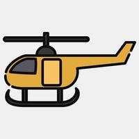 ikon helikopter. transport element. ikoner i fylld linje stil. Bra för grafik, affischer, logotyp, tecken, annons, etc. vektor