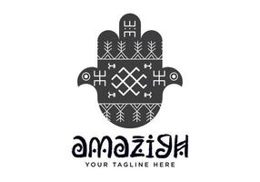 Amazigh-Logo-Design, Tifinagh-Symbol, Berber-Buchstabenzeichnung, afrikanisches Symbol. vektor