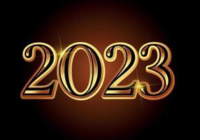 3d goldenes 2023 neujahr. vektor