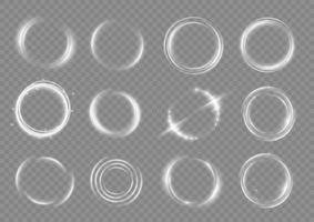 leichte weiße Wirbel. Kurvenlichteffekt der weißen Linie. abstrakter Luxus-Weißlicht-Vektor-Flare-Halbkreis und Funkenlichteffekt. leuchtender weißer Kreis. png Podium, Plattform, Tisch. vektor