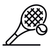 tennis racket ikon, översikt stil vektor