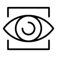Augenscanner-Symbol, Umrissstil vektor