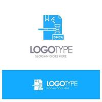företag upphovsrätt digital dmca fil blå fast logotyp med plats för Tagline vektor