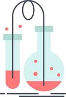 testning kemi flaska labb vetenskap platt Färg ikon vektor