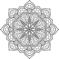 Umrissene Mandala-Kunst, Schwarz-Weiß-Vektorillustration vektor