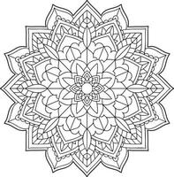 Schwarz-Weiß-Blumenmandala, Vektorillustration vektor