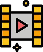 Video abspielen Film flache Farbe Symbol Vektor Symbol Banner Vorlage