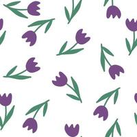 blommig sömlös bakgrund mönster med tulpaner. vår blommor blomma vektor illustration hand ritade.