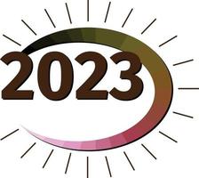 2023 färgrik design på vit backgroud vektor