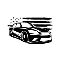 amerika sportwagen illustrationsvektor. vektor