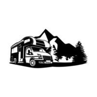 Camping-Sommertag-Illustrationsvektor. vektor