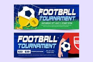 Banner-Design-Vorlage für Fußballturniere, Sportveranstaltungen, einfaches und elegantes Design vektor