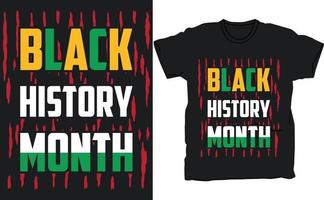 svart historia månad t-shirt design. vektor