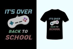 dess över tillbaka till skola fullt redigerbar t-shirt mock-up design vektor