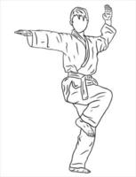 Umriss-Logo-Vektor Taekwondo-Kämpfer-Symbol-Logo vektor