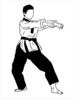 Umriss-Logo-Vektor Taekwondo-Kämpfer-Symbol-Logo vektor