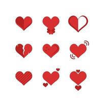 Rotes Herz formt Symbol auf weißem Hintergrund für den Valentinstag vektor