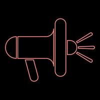 Neon Lautsprecher Megaphon Symbol Farbe rot Vektor Illustration Bild flachen Stil