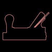 Neon Jointer Flugzeug mit Holz Symbol rote Farbe Vektor Illustration Bild flachen Stil