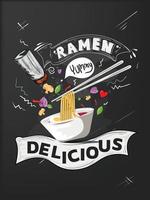 Ramen nudel affisch mall. illustration vektor Ramen lämplig för restaurang affisch