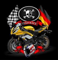 Motorrad-Vektorvorlage für T-Shirt-Design vektor