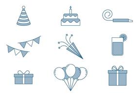 Geburtstag Icons Set vektor