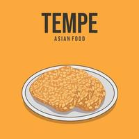 tempe tempeh soyabohnen traditioneller indonesischer straßenlebensmittelvektor vektor