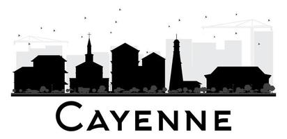 cayenne city skyline schwarz-weiße silhouette. vektor