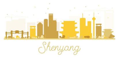 goldene silhouette der skyline der shenyang-stadt. vektor