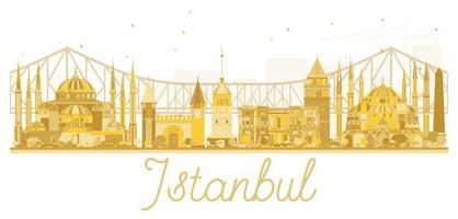 goldene silhouette der skyline der stadt istanbul. vektor