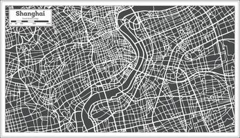 shanghai china stadtplan im retro-stil. vektor