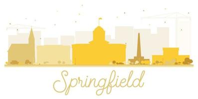 Springfield City Skyline goldene Silhouette. vektor