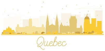 goldene silhouette der skyline der stadt quebec. vektor