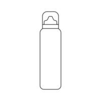 einfache umrisskosmetikflasche im minimalistischen stil, behälter für mousse, spray-mousse, schaumsymbol für design. isoliert auf weißem Hintergrund vektor