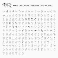 översiktsversionskarta över alla länder i världen vektor