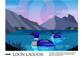 Loon Lagoon Landschaft Vektor-Illustration vektor