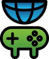 globales Gaming-Line-Vektor-Icon-Design vektor