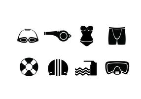 Schwimmbad-Set Icons vektor