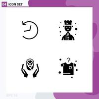 4 universelle solide Glyphenzeichen Symbole von Twitter Kinderbetreuung Logo Avatar Hände Kleidung editierbare Vektordesign-Elemente vektor
