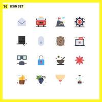 Stock Vector Icon Pack mit 16 Linienzeichen und Symbolen für Hipster Fashion Flag Gear Programmierschnittstelle editierbares Paket kreativer Vektordesign-Elemente