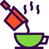 Gießen Sie Kaffee-Vektor-Icon-Design vektor